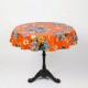 Nappe ronde en toile cirée mexicaine avec motifs exotiques, orange - Casa Frida