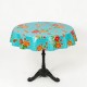 Mantel vintage floral turquesa, modelo Rosedal. Ideal para una mesa redonda de bistró - Casa Frida