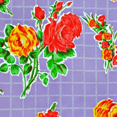 Vintage-Detail aus lila Wachstuch, Modell Rosedal. Ideal für den Innen- und Außenbereich – Casa Frida