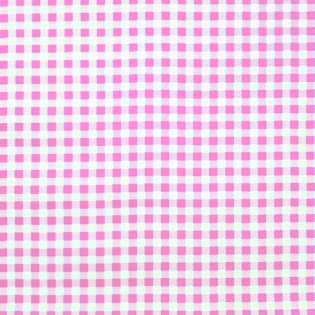 Hule Cuadros Vichy Rosa