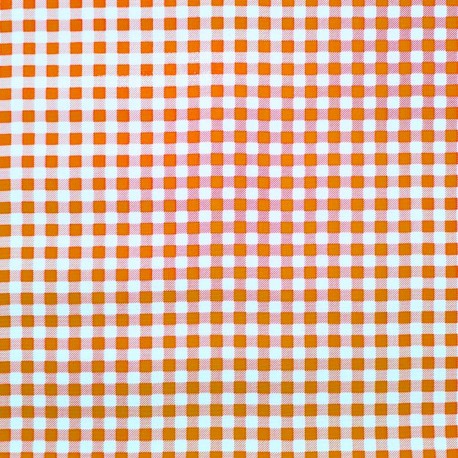 Orange Gingham oilcloth