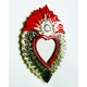 Tin sunflower sacred heart mirror, Mexican crafts for wall decoration - Casa Frida