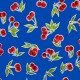 Toile cirée mexicaine Cerezas Bleu Roi: nappe rétro motif cerises - Casa Frida