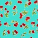 Mexicaans tafelzeil Cerezas Turkoois: vintage kersenmotief - Casa Frida