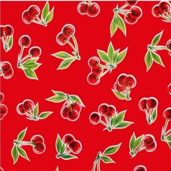 Hule mexicano Cerezas Rojo: mantel retro de cerezas - Casa Frida