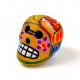 Senfgelber Calavera Vogel Magnet aus traditioneller Handwerkskunst - Casa Frida