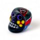 Petite tête de mort mexicaine aimantée noire à fleurs multicolores - Casa Frida