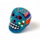 Imán de calavera mexicana azul turquesa para decoración de nevera - Casa Frida