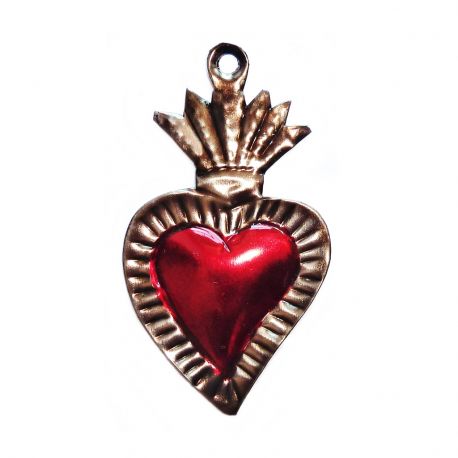 Petit coeur sacré enflammé Bleu