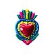 Floral Exvoto tin sacred heart