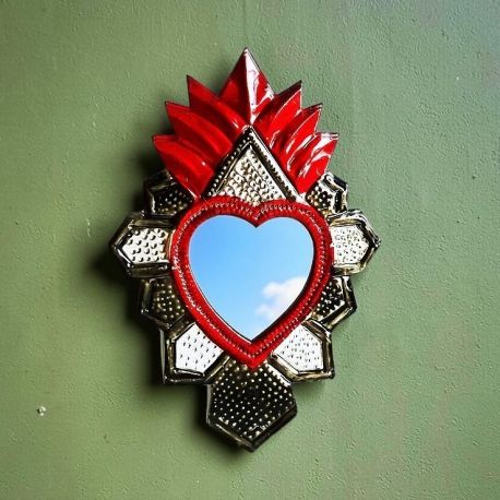 Coeur sacré à miroir Aztèque