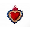 Ex voto coeur sacré avec halo bleu