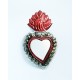 Sacred heart with lace border and mirror